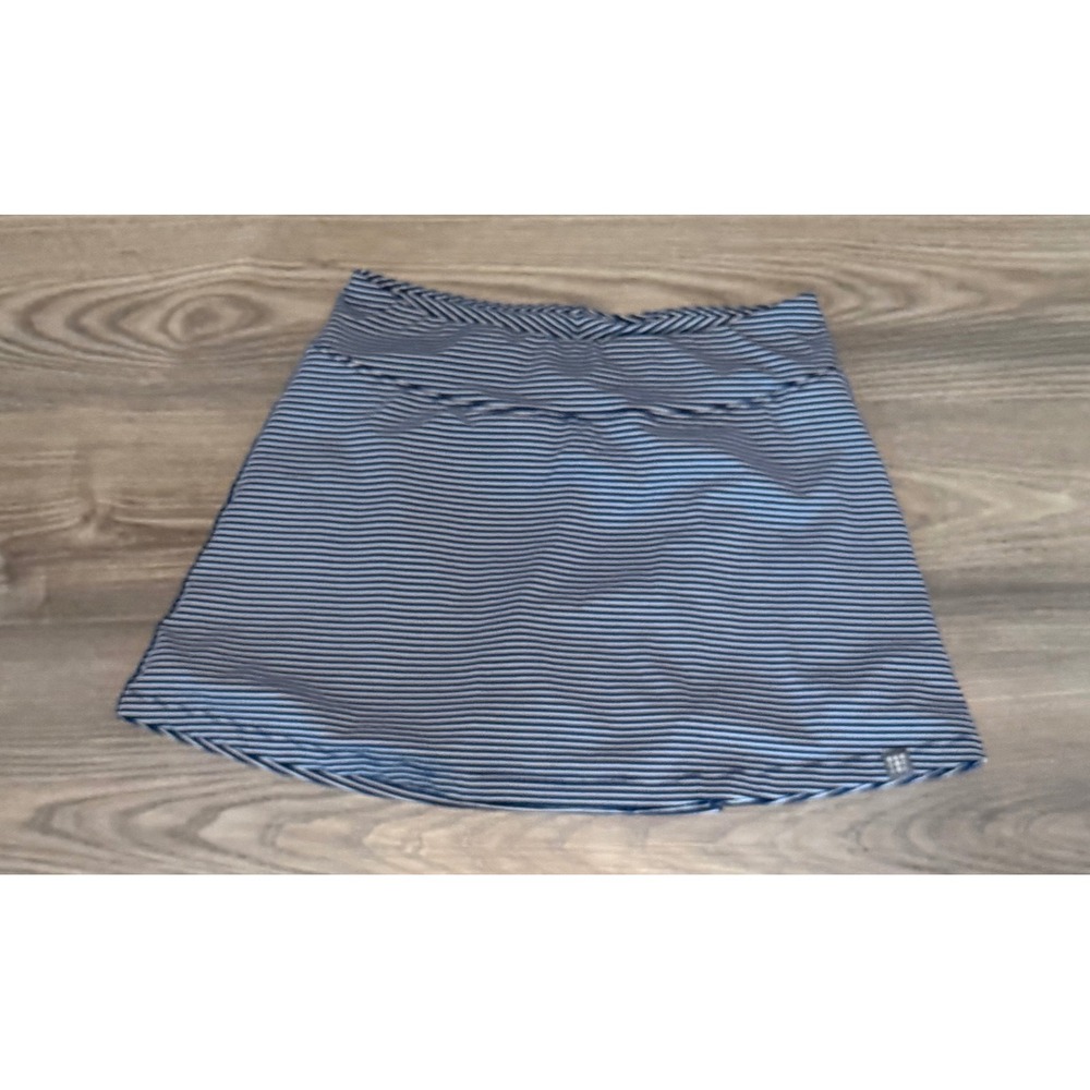 Title Nine Womens Small Blue Striped Athletic Skort Built In Shorts Tennis Golf